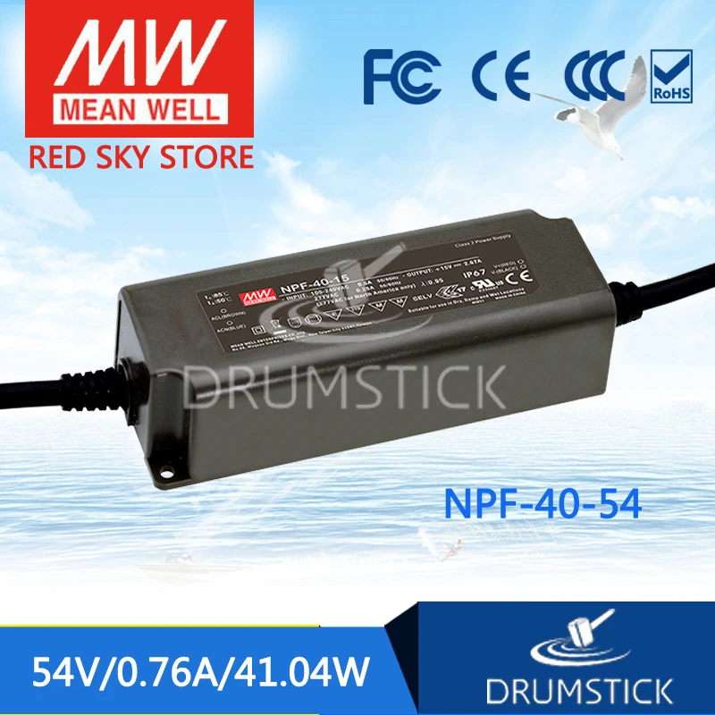 MEAN WELL NPF 40 54 54V 0.76A meanwell 41 04 W с одним выходом светодиодный импульсный источник