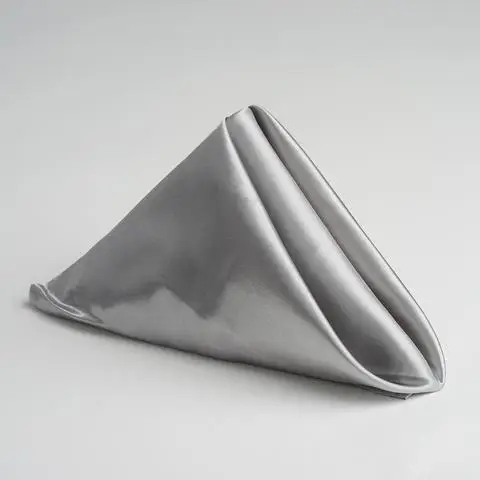 dark silver OurWarm 5 упаковок 1" x 12" атласные льняные салфетки свадебные салфетки карманные ресторанные носовой платок вечерние украшения стола аксессуары - Цвет: dark silver