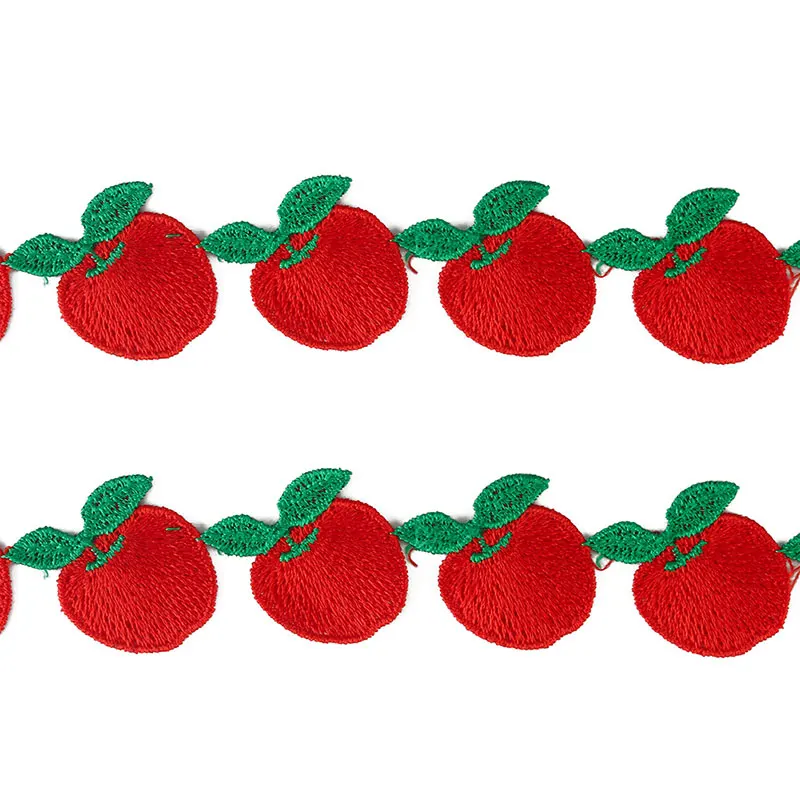 Red apple Misaya 3D шифон кластер Цветы Кружева платье украшения кружевной ткани аппликация отделка Швейные принадлежности 2 ярдов - Цвет: Red apple