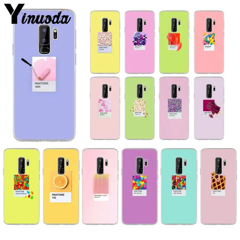 Yinuoda Pantone мягкий силиконовый прозрачный чехол ярких цветов для телефона Samsung S8 Plus