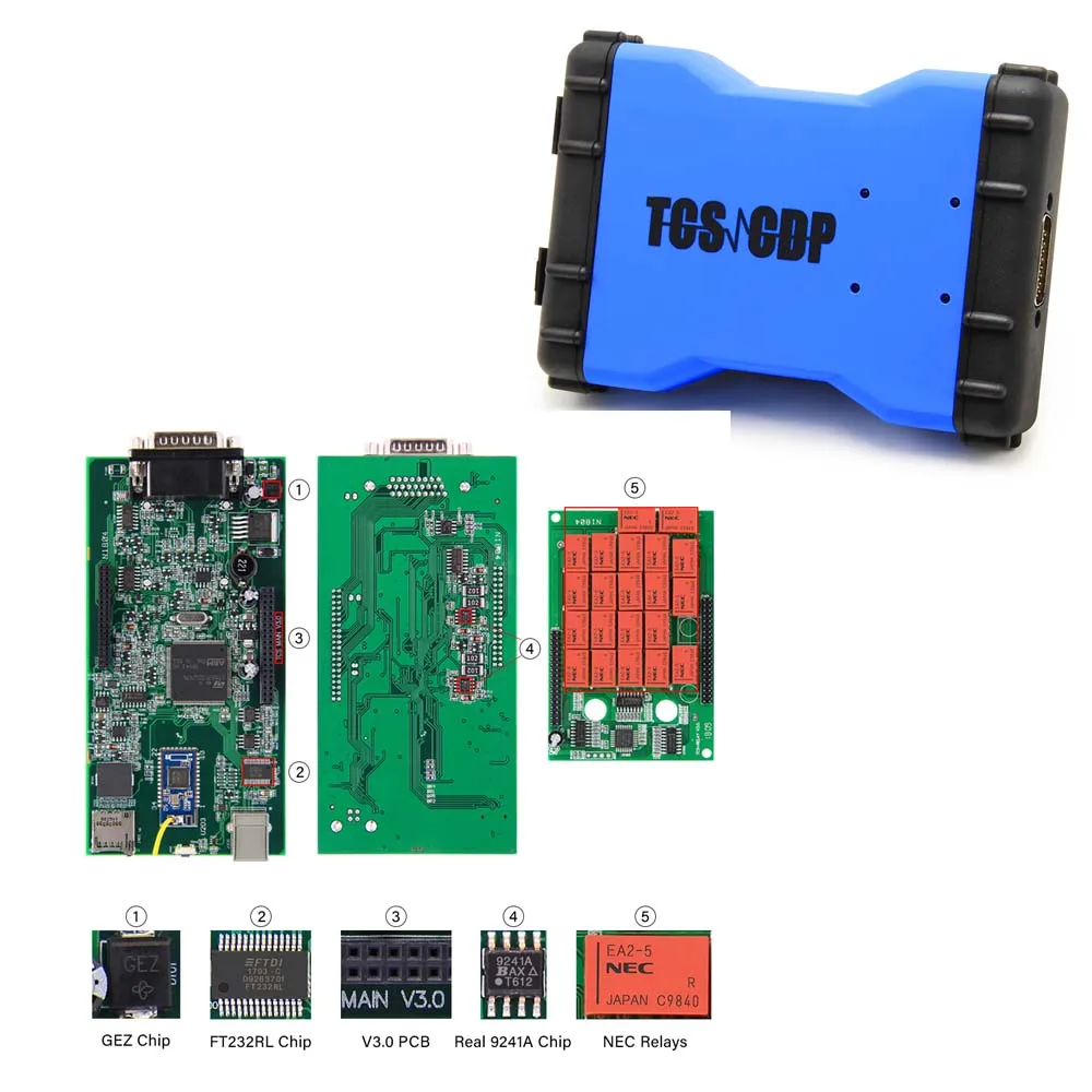 TCSCDP Pro Multidiag Pro CDPTCS. R3/. R1 V3.0 реле NEC Real 9241A Blueooth OBD2 автомобильный грузовик диагностический инструмент CDP Pro,00 - Цвет: TCSCDP Pro