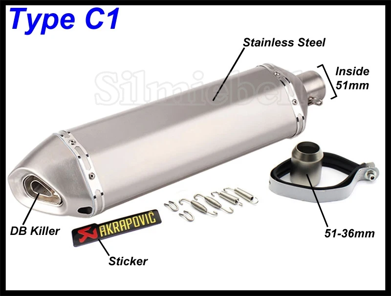 Для Akrapovic NMAX TMAX 530 500 300 универсальный мотоцикл SC проект глушитель выхлопной трубы скутер Escape выхлопной трубы 560 мм длина