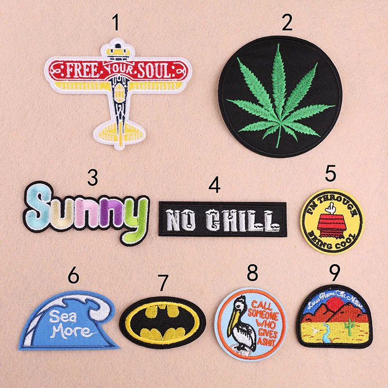 Самолет Вышивка железа на пластыри компьютер вышитые одежды мешок наклейки