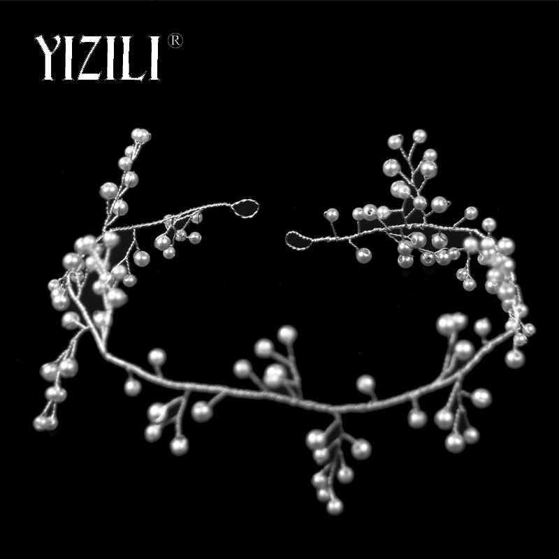 YIZILI новые свадебные ободки для Для женщин волос жемчужина лоза невесты украшения