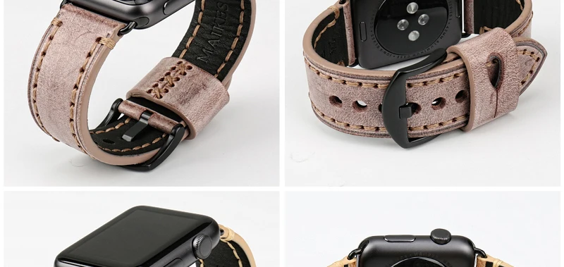 MAIKES ремешок для наручных часов Apple Watch, ремешок 42 мм, 38 мм и нержавеющая сталь металлический корпус красный ремешок браслет ремешок на запястье для наручных часов iwatch серии 3/2/1, с металлической пряжкой, шесть Цвет