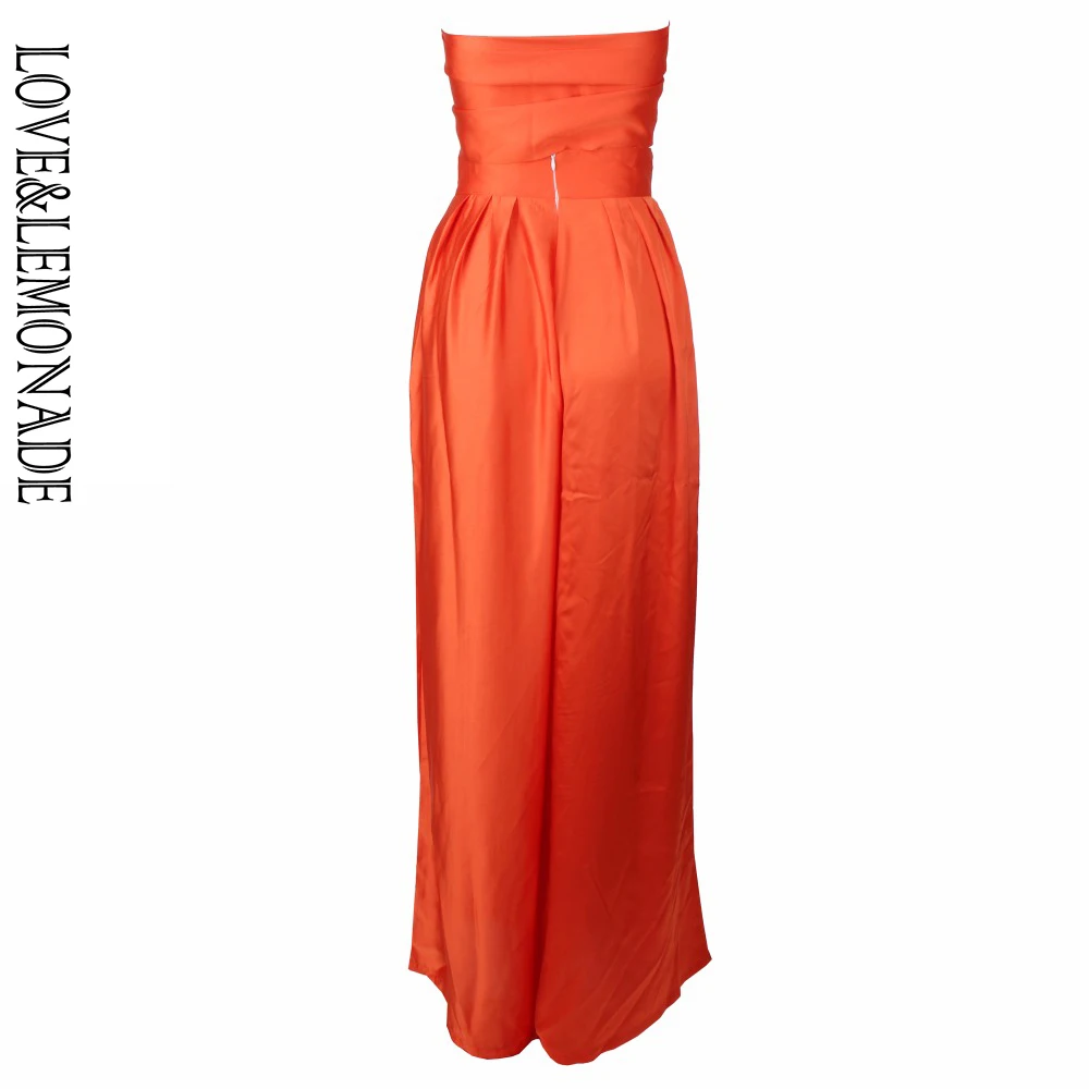 Женский костюм-двойка LOVE &amp LEMONADE оранжевый костюм с высокой талией модель LM6473 |