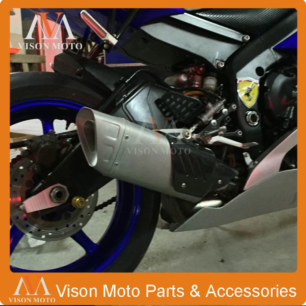 Мотоциклетный 51 мм глушитель выхлопной трубы из углеродного волокна тепловая