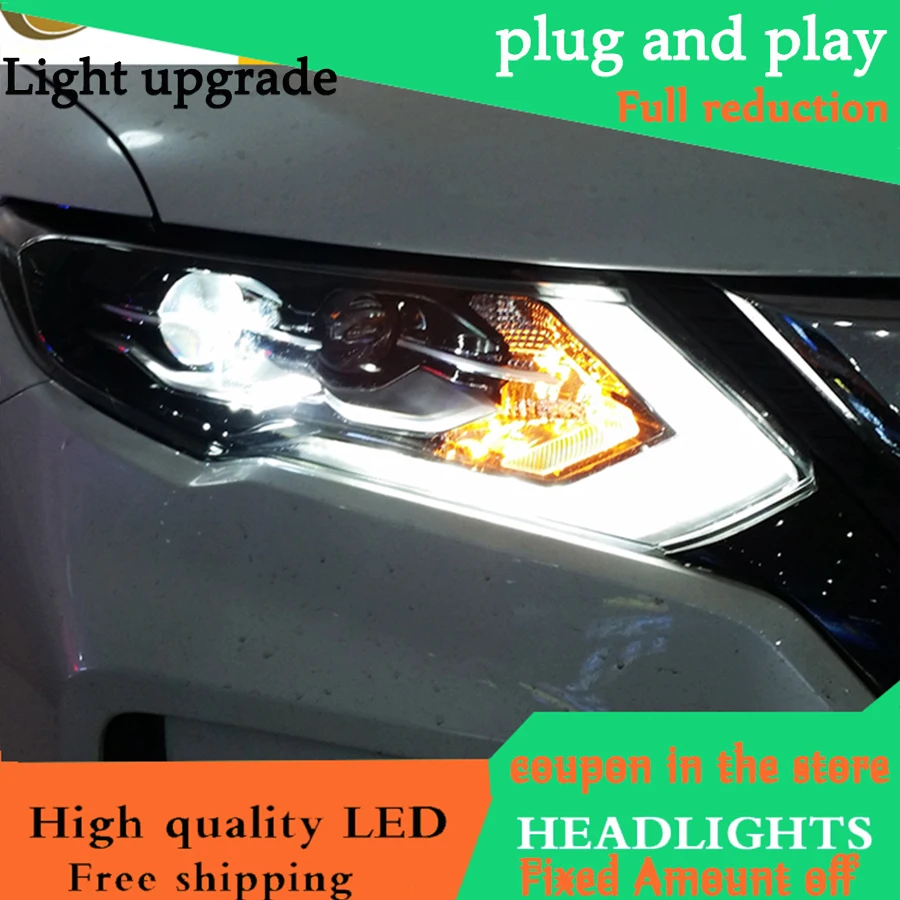 Автомобильный Стайлинг для Nissan X-Trail фары x-след Ниссана светодиодный фары DRL стекло фары H7 D2H HID bi Xenon