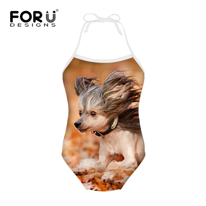 H218BS Forudesigns/детей Купальники для малышек купальник для Обувь для девочек милый плюшевый пес печати Одна деталь плавать Костюмы для детей Купание Костюмы пляжная одежда - Цвет: H218BS
