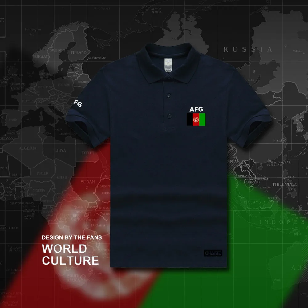Afghan polo рубашки мужские с коротким рукавом белые бренды напечатаны для страны хлопок национальная команда флаг AFG ислам пашто