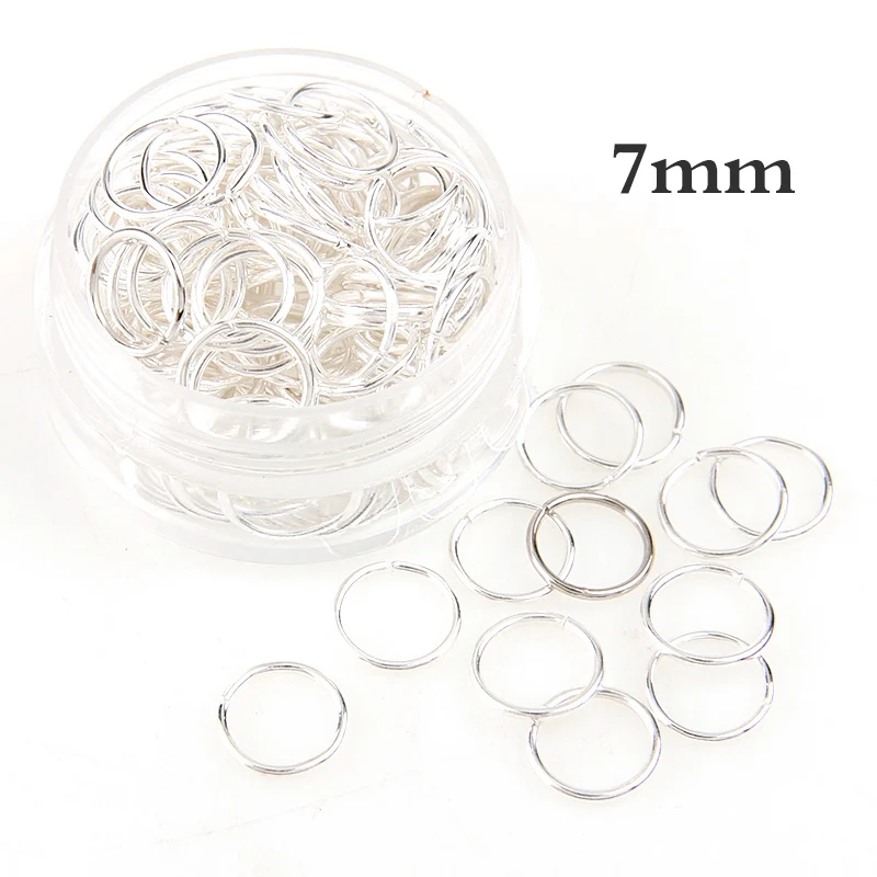 7mm Серебряный Смешанные Цвет 3/4/5/6/7/8/10/12/20 мм тон Металлические разомкнутые кольца для прыжков Цепочки и ожерелья закрыть инструмент кольцо "сделай сам" для изготовления ювелирных изделий - Цвет: 7mm