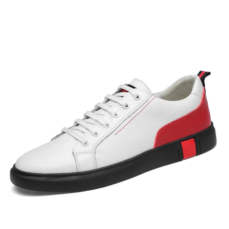 Мужские кроссовки для скейтбординга большого размера 47 из натуральной кожи спортивные кеды для активного отдыха на природе для мужчин черного цвета с плоской шнуровкой.