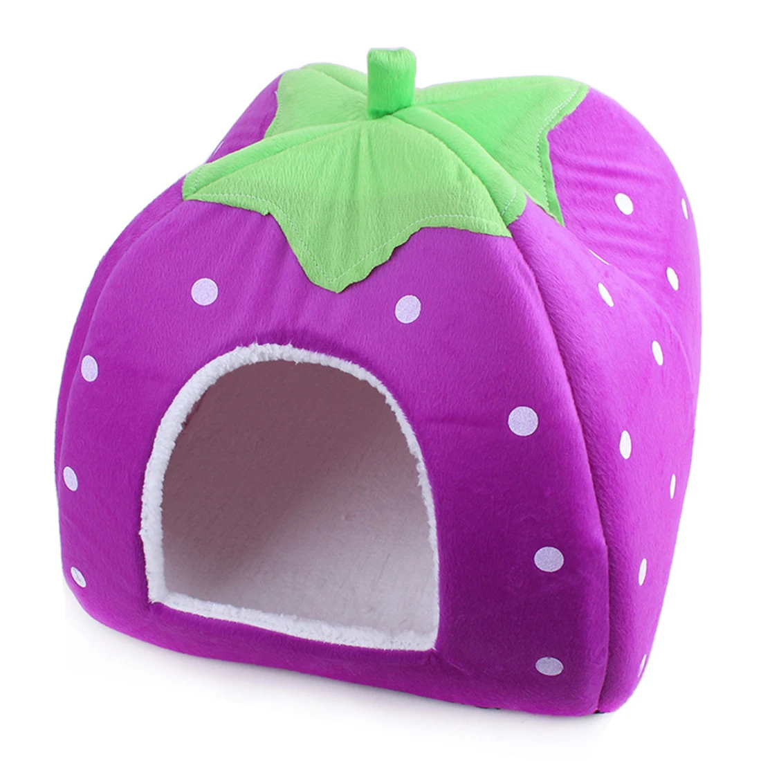Оптовая продажа мягкий домик для собак в форме клубники милая будка теплая