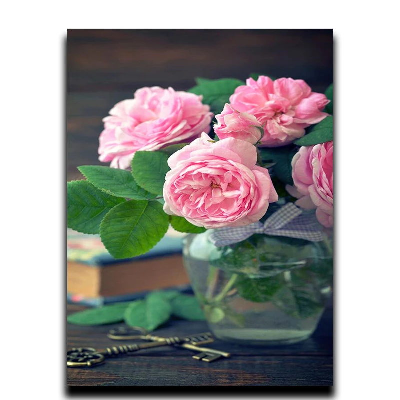 Сделай Сам: квадратная краска алмазного живопись цветы мозаичное украшение