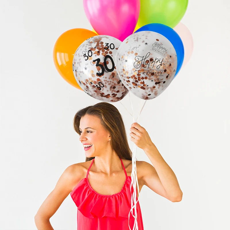 

NASTASIA 10pcs/lot digital printed transparent confetti latex balloon 12 inch 2.8g anniversaire party decorations balloons
