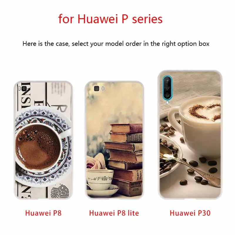 Чехол для телефона с рисунком книги кофе Huawei P40 P9 P10 P20 P30 Lite чехлы Pro P Smart 2019 мягкий