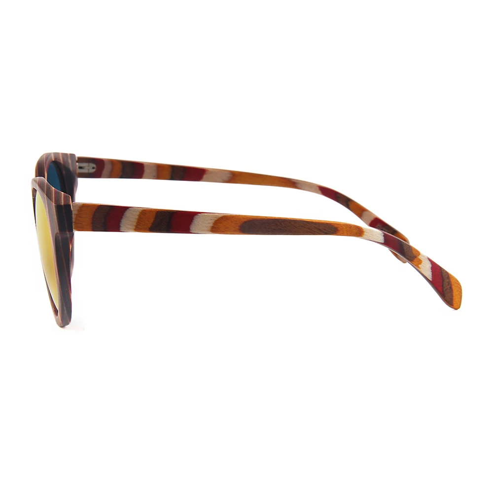 

2018 Fashion Colorful Wood sunglasses for Men Women Vintage Round Polarized Sun glass High Quality