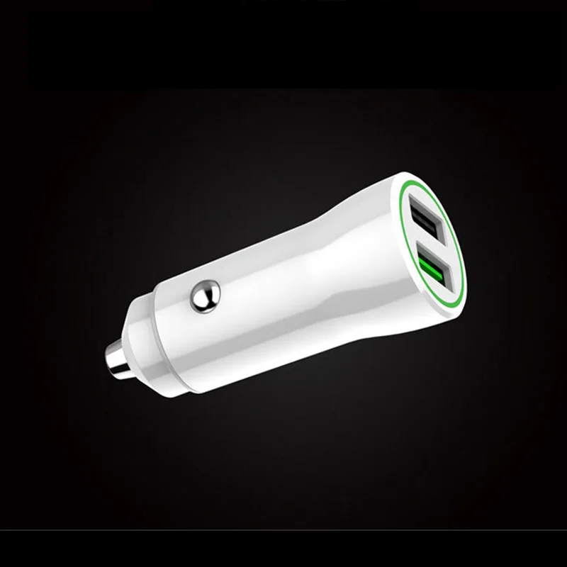 Автомобильное умное зарядное устройство QC3.0 с двумя USB портами и светодиодным