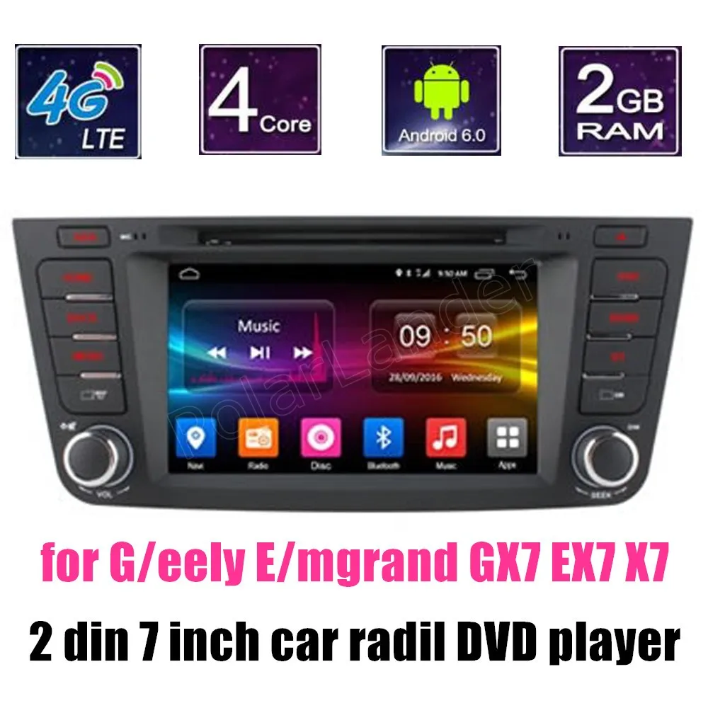 Четырехъядерный автомобильный DVD android 6 0 2 din GPS навигация Wi Fi Bluetooth радио для Geely