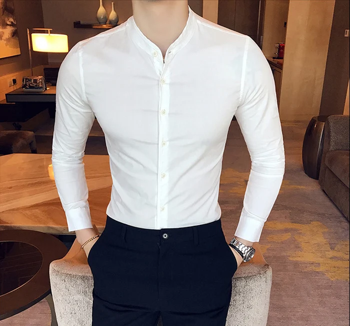 ISurvivor мужские весенние хлопковые рубашки с длинным рукавом Camisa Masculina, мужские повседневные Модные приталенные деловые рубашки, рубашки, верхняя одежда