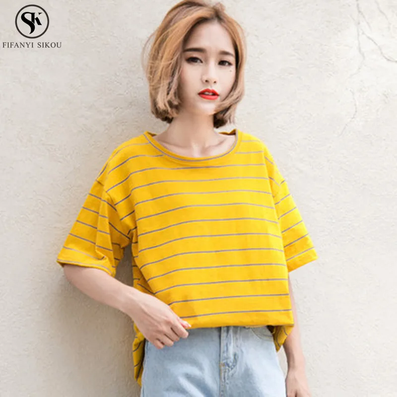 Летние Женская одежда новая мода плюс Размеры короткий рукав Футболка с круглым