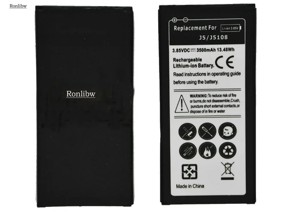 Сменный аккумулятор Ronlibw 5 шт. 3500 мА/ч для Samsung Galaxy J5 ( 6) 2016 J510FN J5108 J510 с зарядным