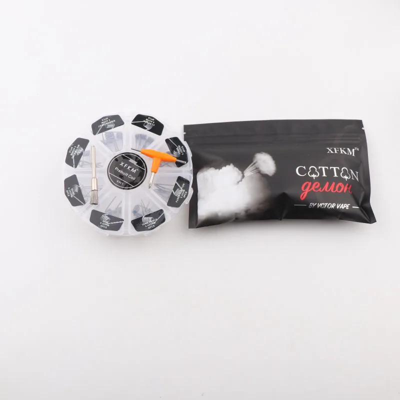XFKM 8 в 1 готовая катушка Clapton катушка Alien Tiger Hive Quad плоский витой плавленый нагревательный провод для Vape DIY электронная сигарета предварительно изготовленная катушка