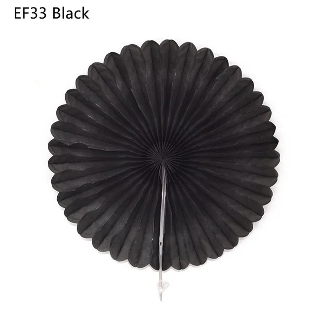 EF33 Black 5 шт " 20 см папиросная бумага вырезные бумажные веера Pinwheels Висячие цветочные бумажные поделки для душа Свадьба Вечеринка День рождения фестиваль - Цвет: EF33 Black