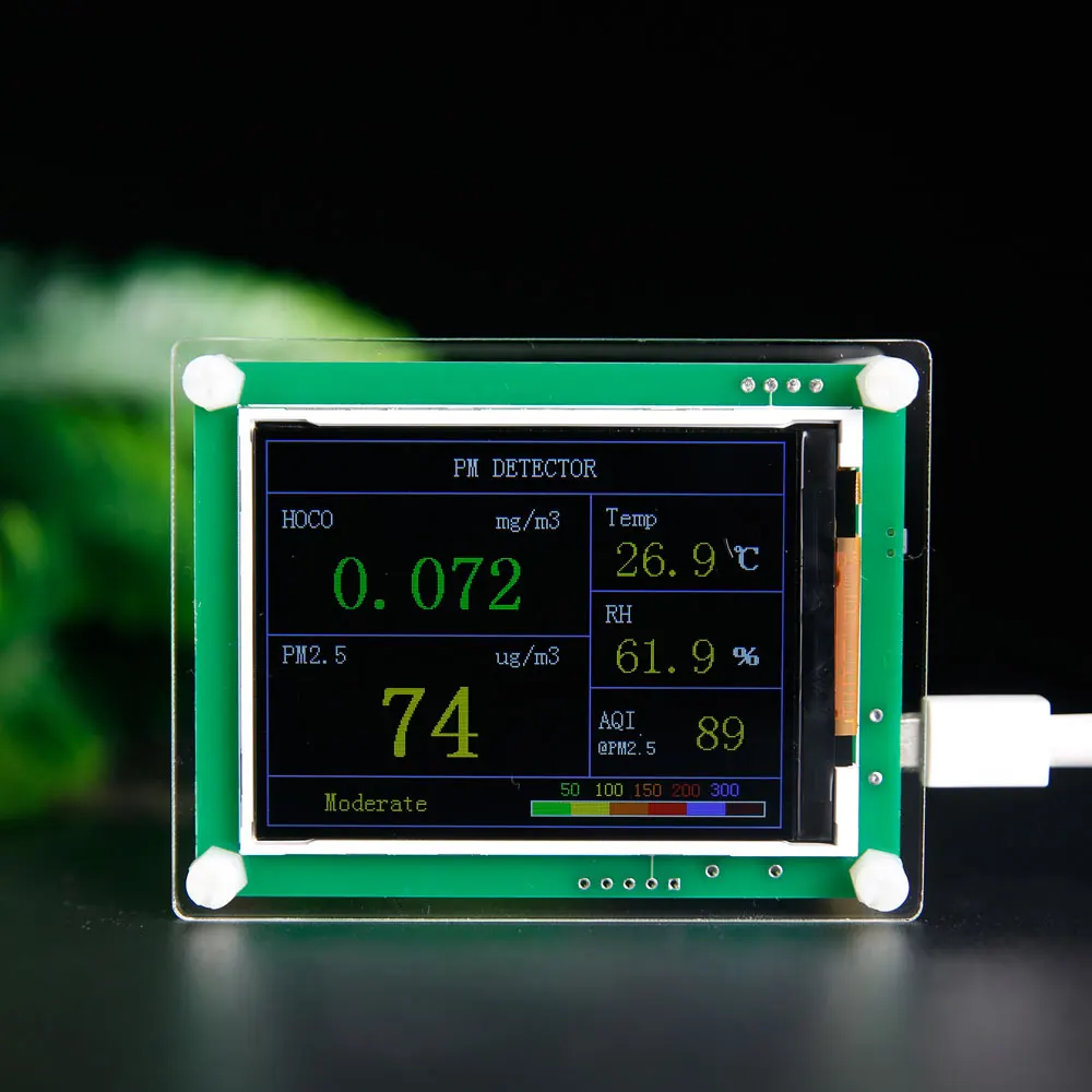HCHO PM1.0 PM2.5 детектор формальдегида tvoc Измеритель температуры и влажности PM 2 5