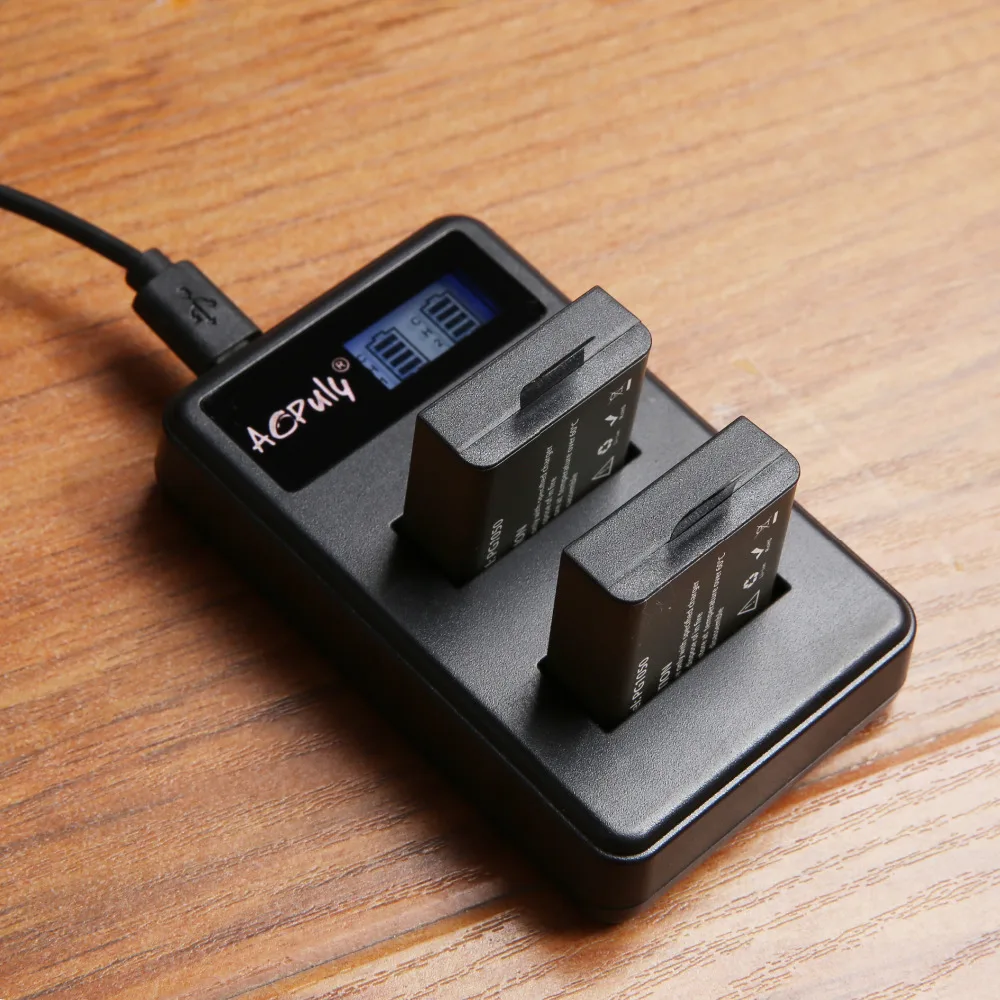 2 шт. батареи + USB ЖК-дисплей двойное зарядное устройство для SJCAM SJ4000 батарея SJ5000