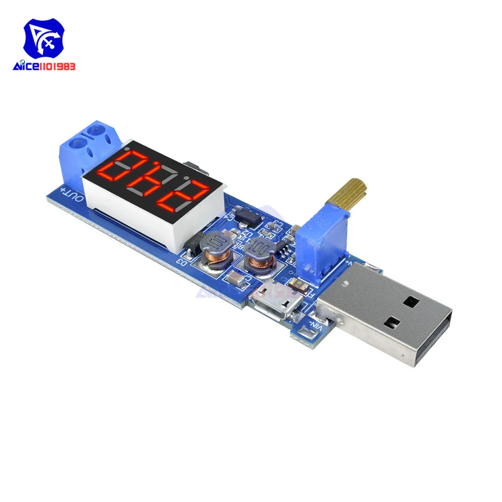 Diymore DC-DC 5 В до 1,2-24 В светодиодный цифровой модуль питания USB повышающая/понижающая плата повышающий понижающий преобразователь микро-usb вход