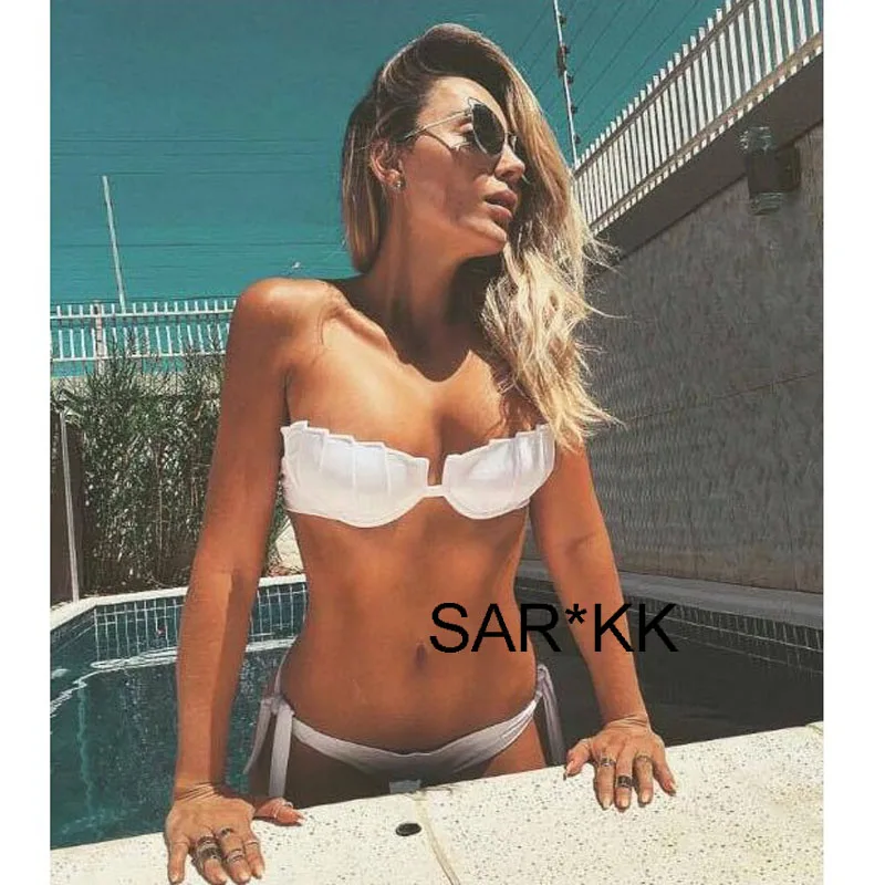 Купальник женский бикини в форме ракушек бандажный купальник с подкладкой