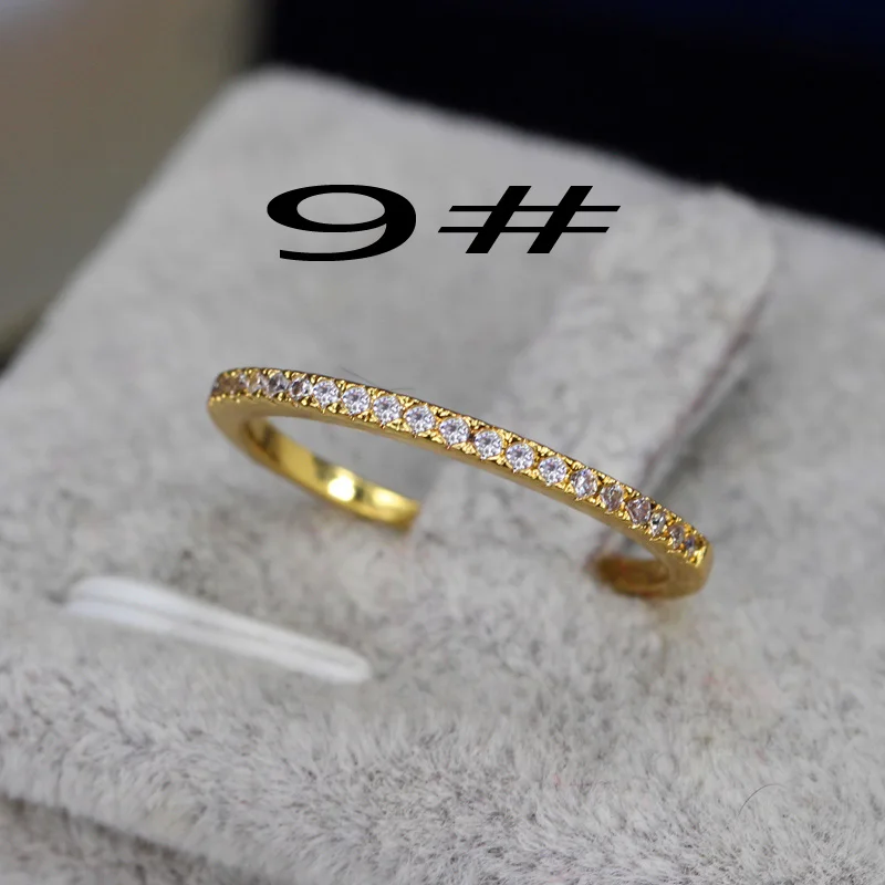 Gold Size 9 BeaQueen модные крошечные кубические циркония камни Установка желтое золото цвет регулируемые браслеты ювелирные изделия для женщин B154 - Окраска металла: Gold Size 9