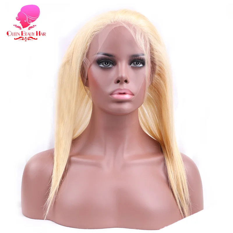 QUEEN BEAUTY предварительно выщипанные 360 кружевные фронтальные волосы 613 блонд