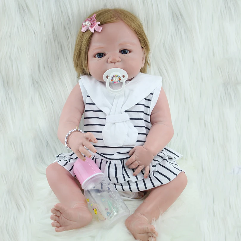 Кукла для малышей импортные светлые реалистичные волосы Reborn Lifelike мягкие милые