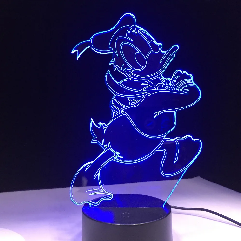 Мультяшная Утка 3D лампа детский подарок на день рождения популярный светильник