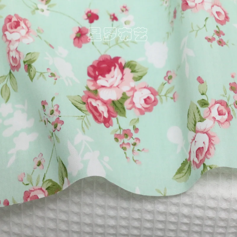 1 шт. Вышивание зеленый и розовый свежий цветочный Роза квилтинга Комплект хлопок