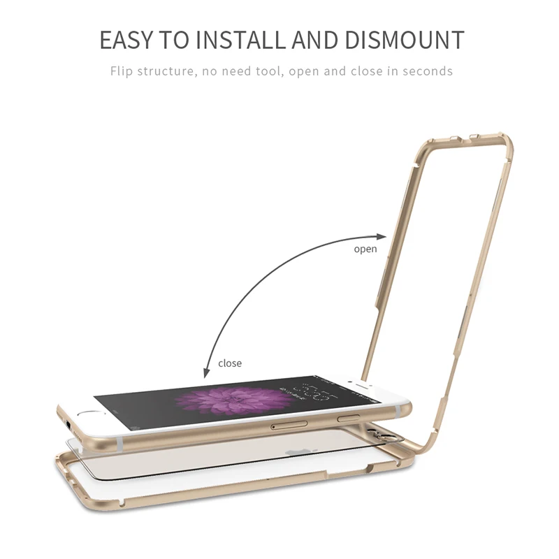 Магнитный чехол WSKEN X Bumper для iPhone 7 Plus 8 с откидной крышкой в аэрокосмической