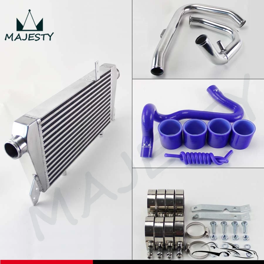 FRONT MOUNT INTERCOOLER kit aluminum piping for 96-01 V*W P*ASSAT A*UDI A4 B5 1.8T BLUE |