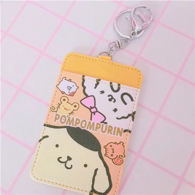 D Kawaii мультфильм Китти Две звезды автобус карты setsstudent Многофункциональный держатель карты чехол с ремешком - Цвет: D