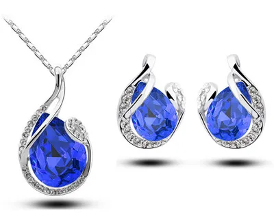 Австрийский кристалл Прямая поставка Модный комплект ювелирных изделий