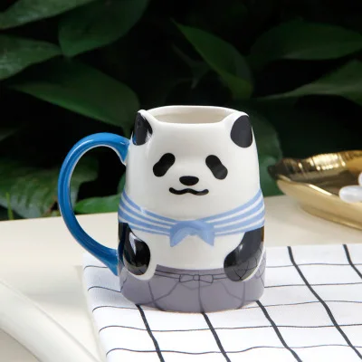 Керамические кофейные кружки 400 мл японская 3D панда Мультяшные Kawaii экологически