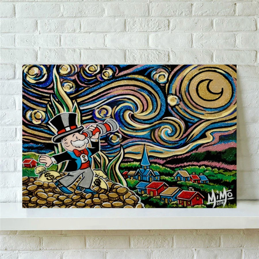 Alec Monopolys Звездная ночь HD настенная живопись холст с печатью постера декоративная