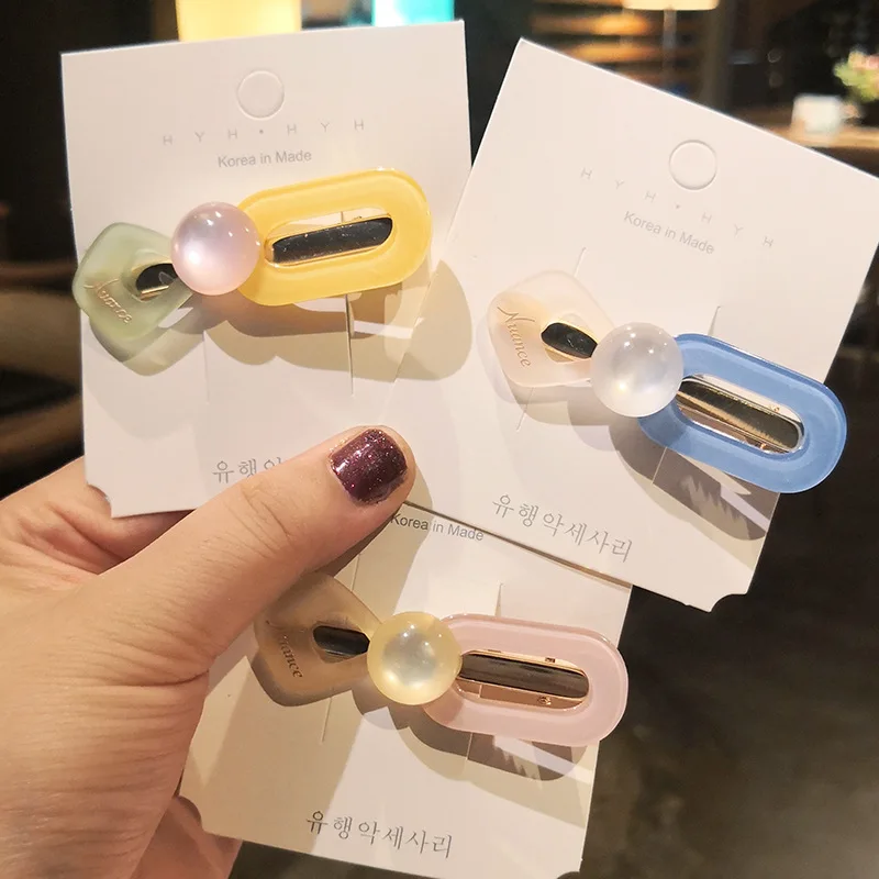 Милые красочные эмалированные зажимы для волос в виде конфетных цветов со вставками из акрила в стиле Кореи. Глиттерные заколки для волос и аксессуары для головы.