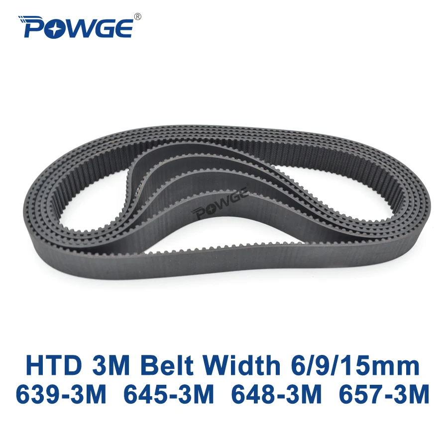 

POWGE HTD 3M Timing belt C= 639 645 648 657 width 6/9/15mm Teeth 213 215 216 219 HTD3M synchronous 639-3M 645-3M 648-3M 657-3M