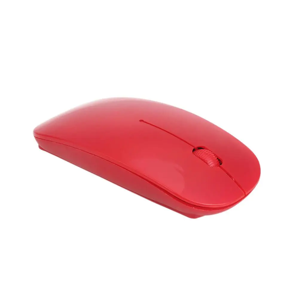 Красный Amzdeal беспроводная мышь 2,4 ГГц 10 м 1200 dpi оптическая игровая мышь портативная ультра тонкая компьютерная планшет Mac - Цвет: Красный