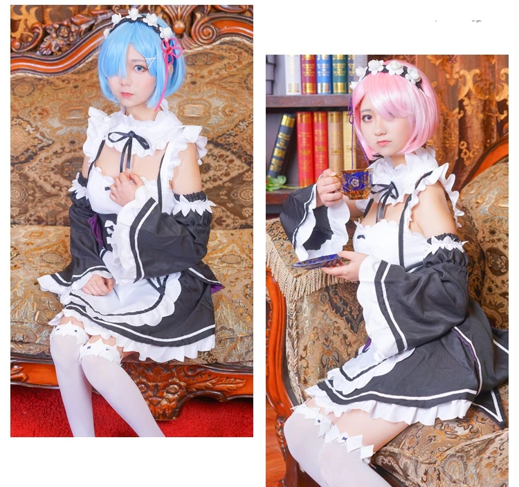 Костюм для косплея Rae M Ram Rem из аниме Re с начинанием мира свободные носки и суеты| |