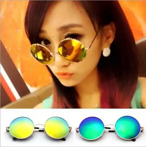 2017hot Винтаж круглые линзы Солнцезащитные очки для женщин Для мужчин/wo мужчин