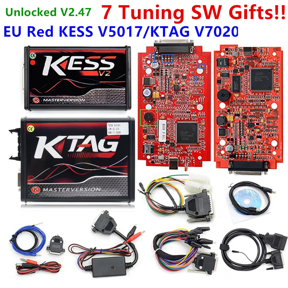 Ktag K TAG V7.020 KESS V2 V5.017 SW V2.23 v2.47 2,47 мастер ECU чип Тюнинг инструмент K-TAG 7,020 онлайн лучше KTAG V7.003