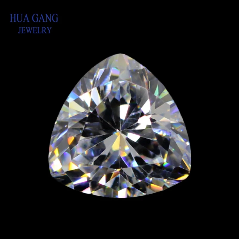 

5A White Trillion Shape Cubic Zirconia Brilliant Cut Loose CZ Stone Synthetic Gems Beads For Jewelry Size 3x3-16x16mm